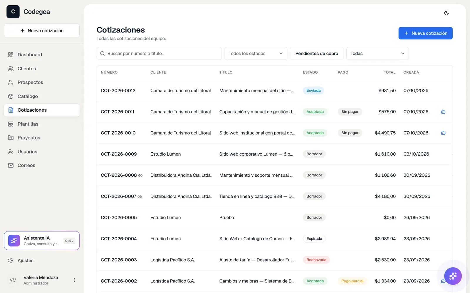 Un cotizador con IA para cotizar servicios en minutos