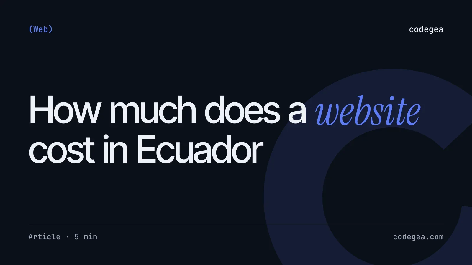 How much does a website cost in Ecuador in 2026