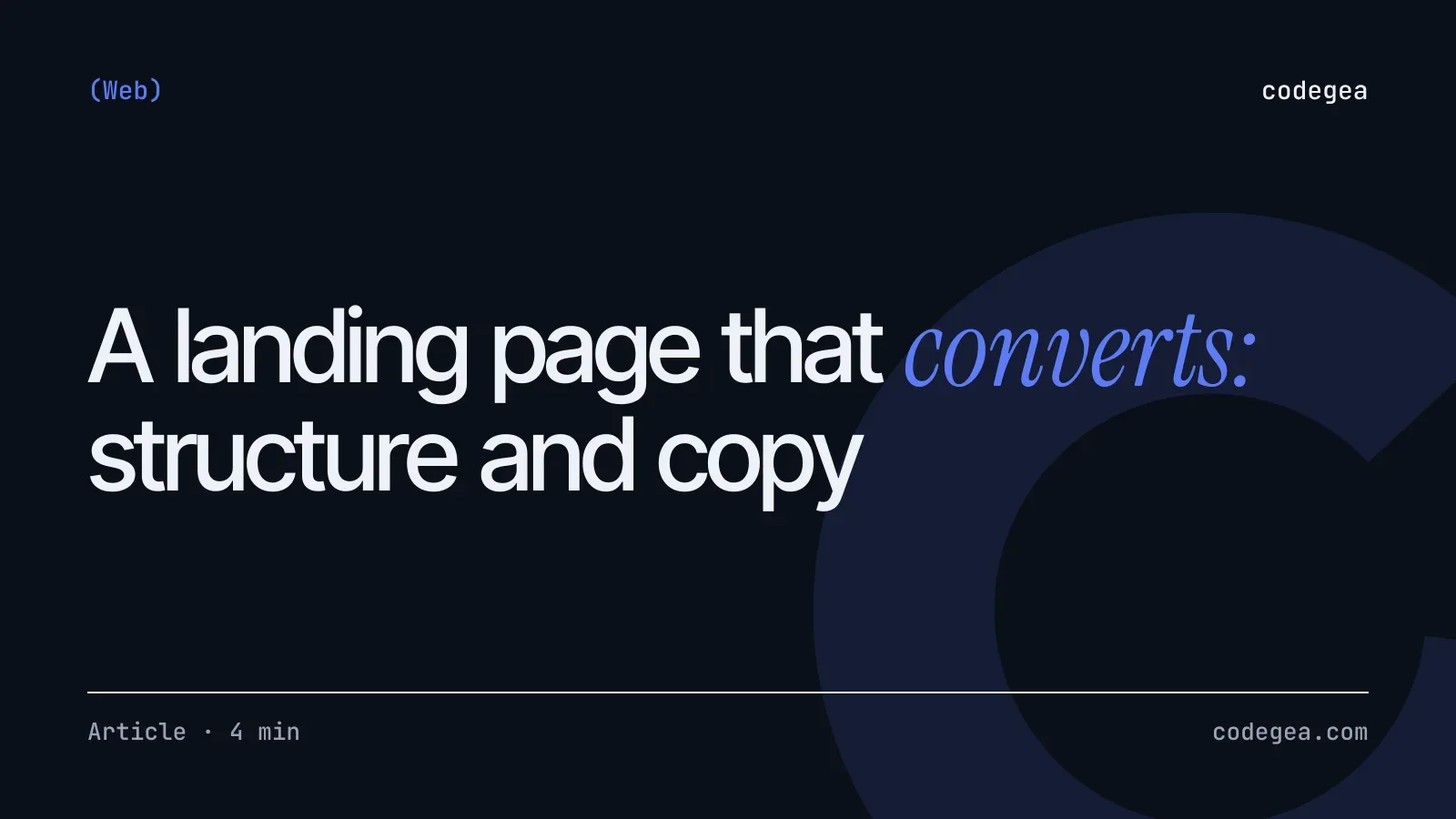 A landing page that converts: structure, copy and measurement