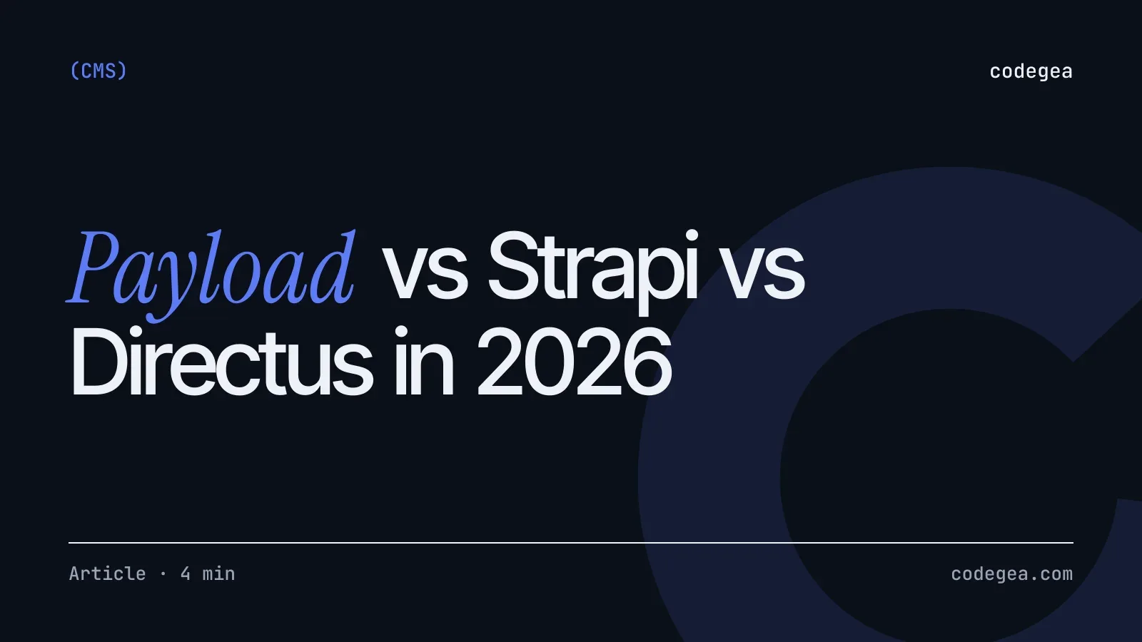 Payload CMS vs Strapi vs Directus in 2026: which to choose