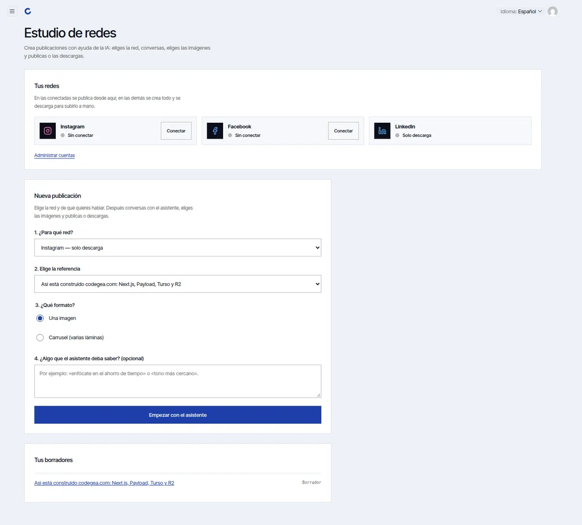 Customizing Payload CMS: a studio to publish on social networks